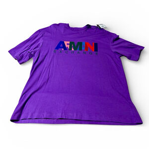 Men's Armani Exchange Purple Logo Short Sleeve Shirt Size S